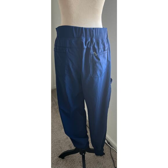 Cherokee Infinity Navy Blue Lots of Pockets Pull Up Jogger Scrub Pants Size XL - Picture 4 of 8